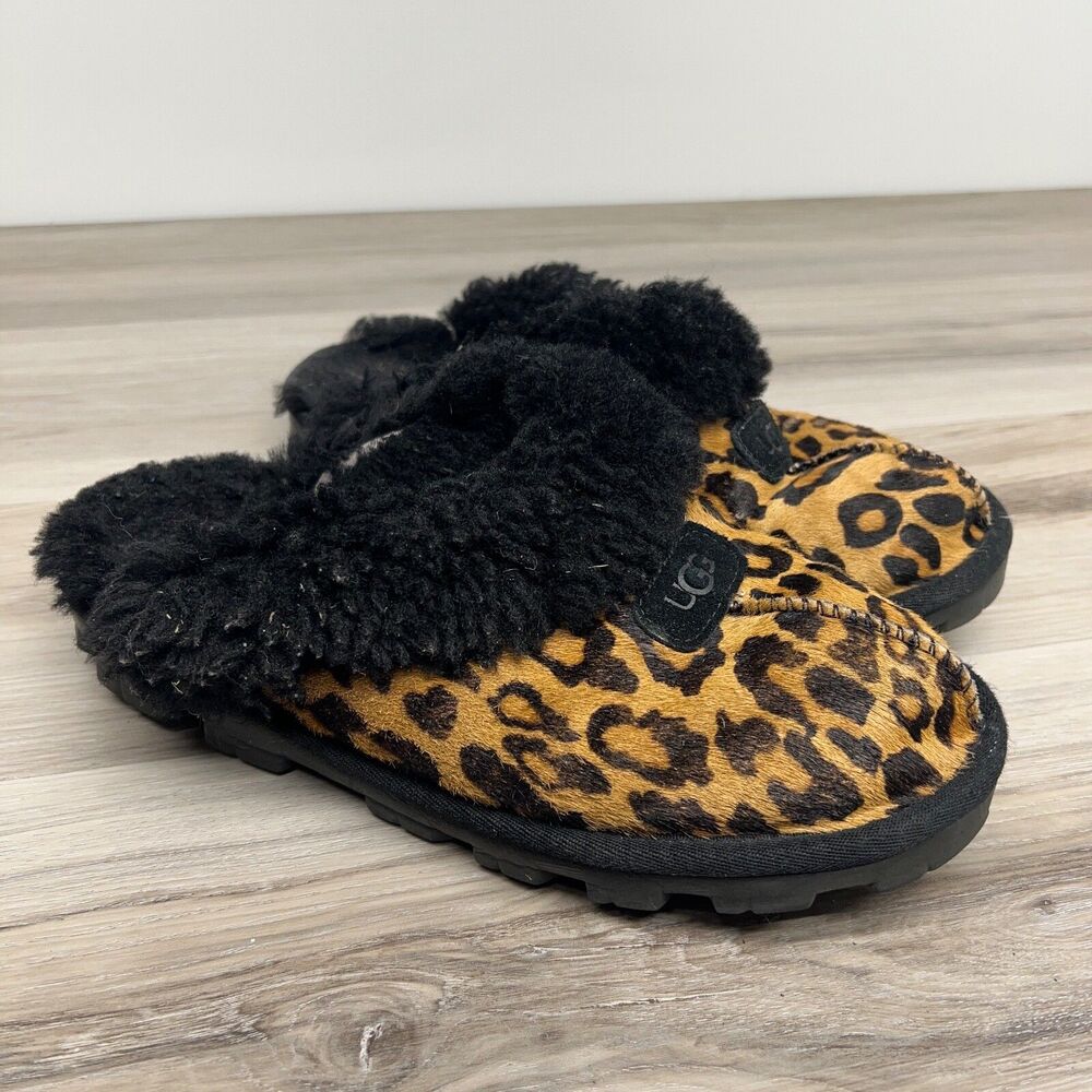 UGG Brand Women's Shoes Size 8 1123593 Comfy Coquette Panther‎ Print Slippers